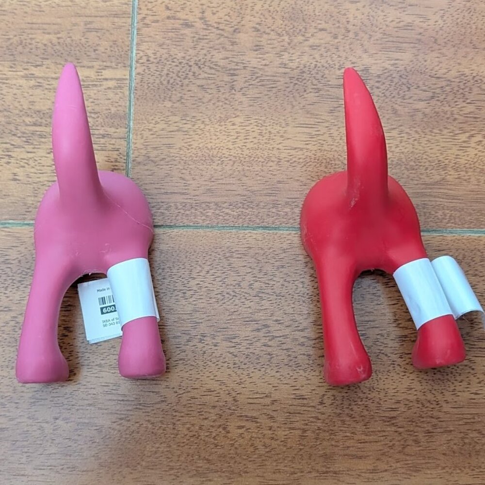 IKEA BASTIS Dog Tail Wall Hooks – Pink & Red – New